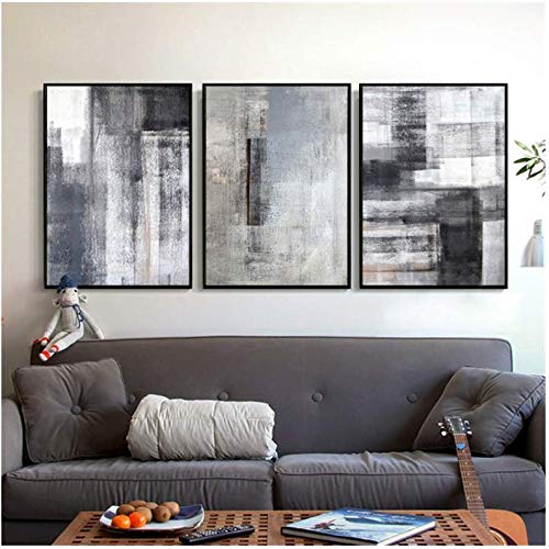 Lienzo abstracto moderno negro 50x70 cm impermeable para decoración de salones