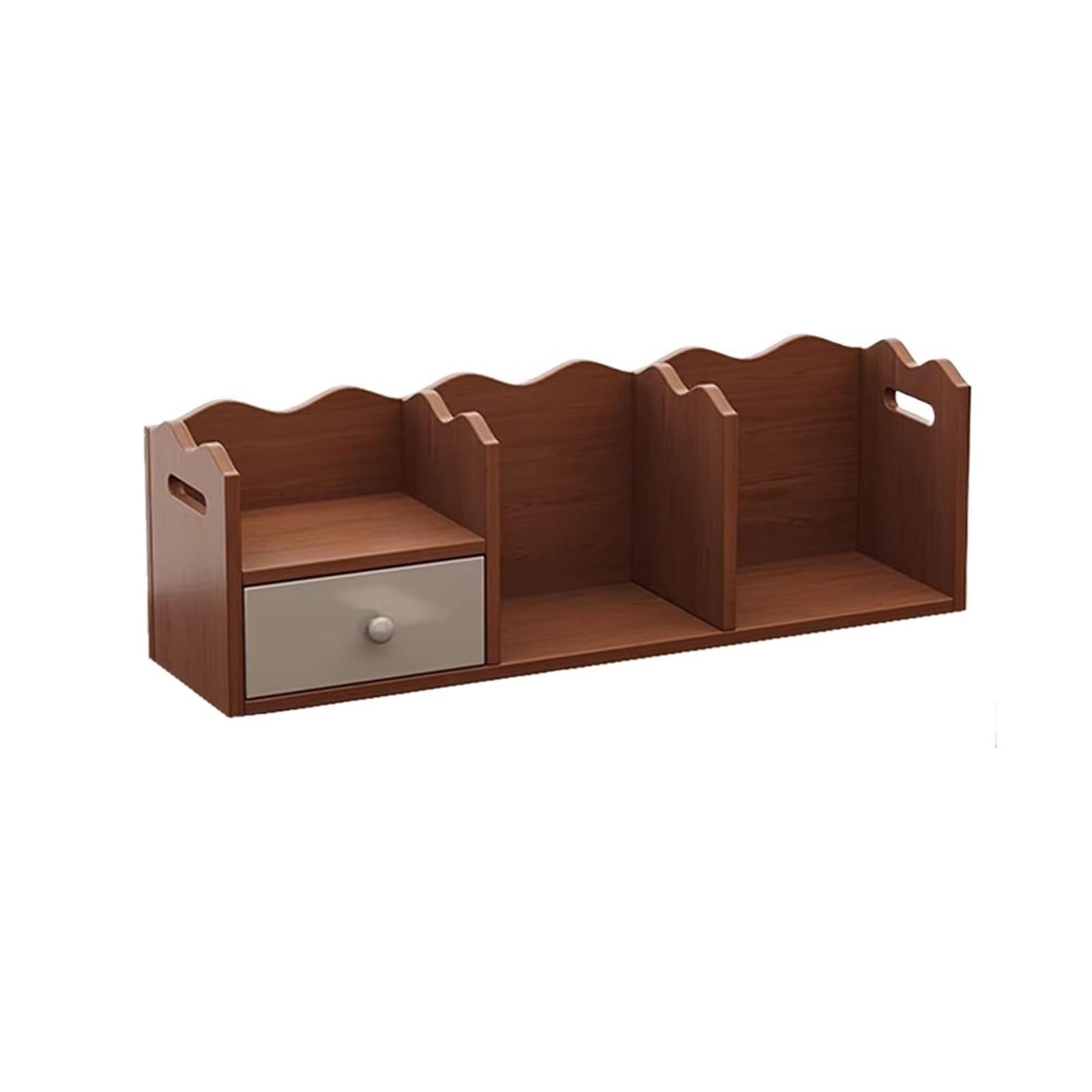 Zhaoj24-05 Bookcase Large Capacity Divided Bookshelf with Drawer Desktop Wooden Storage Shelf