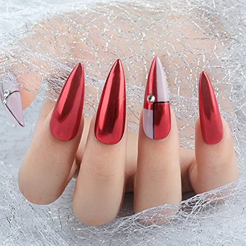 BAQI 2er Pack Magic Chrome Nail Powder Pen Holographische Luftkissennägel Kunststifte mit Spiegeleffekt DIY Glitter… – Bild 3