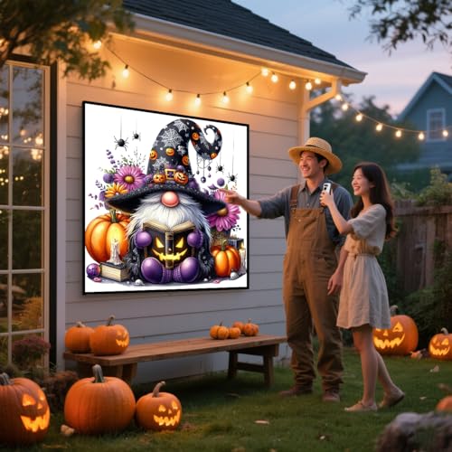 ijbnhd Halloween Gnome Diamond Art Kits for Adults, 5D DIY Halloween Gnome Diamond Painting Kits for Beginners, Diamond Dots Kits Shop Gem Arts Crafts for Home Wall Decor 14x14in — view 3