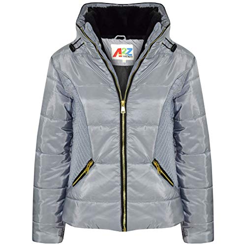 Manteau rembourré chaud et épais à haute encolure bulle pour fille avec col en fourrure