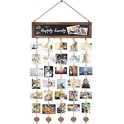 Bikoney Picture Frames Collage Photo Hanging Display Picture Board Wood Rustic Frames for Wall Decor and Dorm Room Decor…