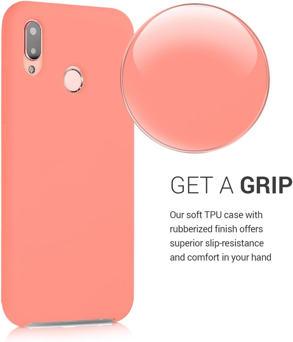 kwmobile Case Compatible with Huawei P20 Lite Case - TPU Silicone Phone Cover with Soft Finish - Coral Matte