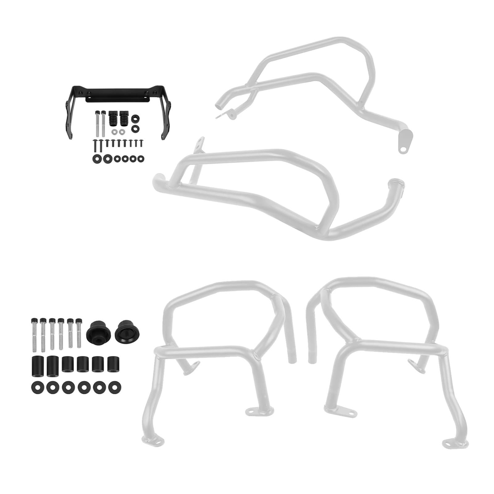 Paramotore Tubolare Per BMW R1300GS R 1300 GS R1300 GS 2023-2025 Barre Protezione Autostrada Protezione Serbatoio Protezione Gabbia Antiproiettile Barra di sicurezza(Black)