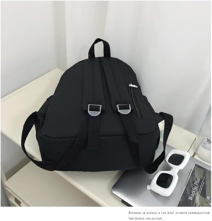 Cute Backpack for Women Men, Kawaii Y2K Design Trendy Colorful Harajuku Hiking Travel Backpack Aesthetic Daypack(Black)