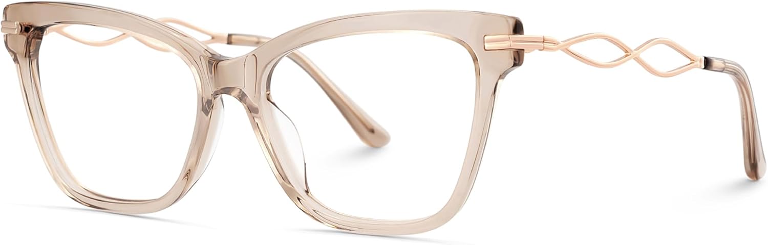 Zeelool Cat Eye Glasses For Women, Fashion Glasses Eyewear Frame Eyeglasses with Unique Temple Mason ZJGX832457 - Image 9