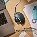 PORLEI Wired Trackball Mouse with RGB Lighting, Ergonomic Thumb Control to Reduce Muscle Strain, 5 Adjustable DPI, Dual USB-C & USB-A Connectivity, Compatible with PC, Laptop, Mac, Windows-Blue