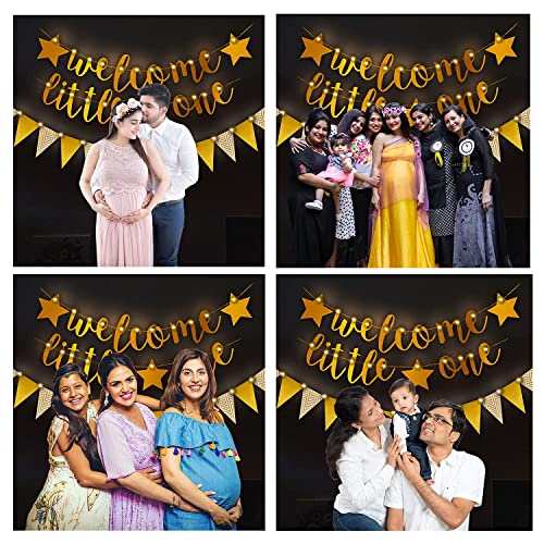 Image of Party Propz Baby Welcome Home Decoration Kit - 3pcs Welcome Home Banner (cardstock) With Fairy Light | Welcome Little One Banner | Welcome Home Bby Decoration | Welcome Homes Decoration | Welcome Baby