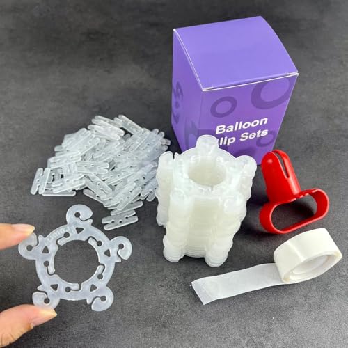 LTHYHJ 80 Balloon Clips and 100 Dots Glue Points and a Tie, Connector, for wedding, parties, etc. Arch tool