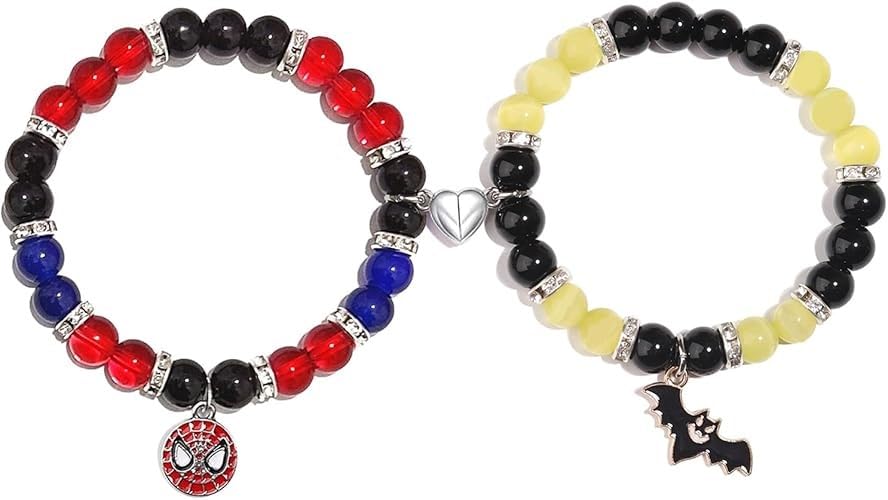 Image of Spiderman Kitty Magnetic Friendship Bracelets, Couple's Bracelets, Valentine's Day Gifts for BFF, BF, GF, Women, Men, Girls, Kids