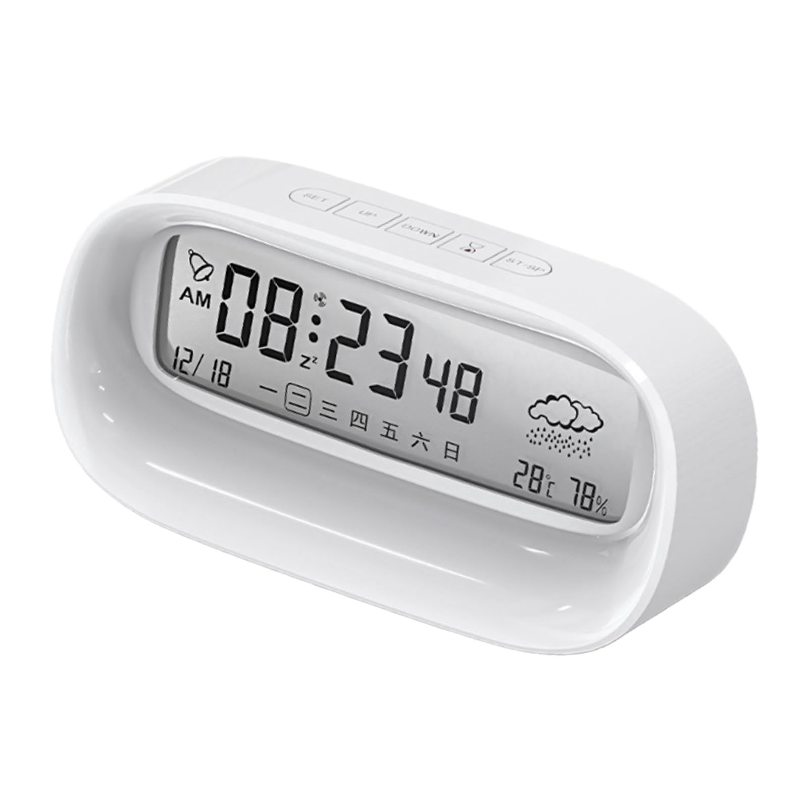 YWLUUOO Light Digital Alarm Clock Electric Desk Clock with Temperature Date Loud Alarm Clocks for Living Room Bedroom Loud for Bedroom