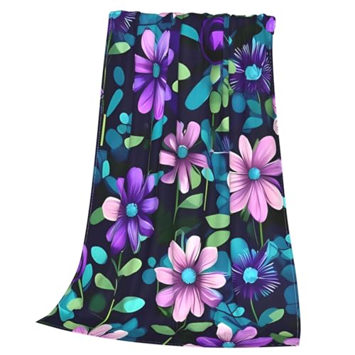 Couverture en flanelle camélia violet 152x127 cm pour lit