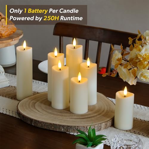 Image of Waterproof Flameless 2.2 inch x4 inch 4 inch 5 inch 5 inch 6 inch 6 inch 7 inch 7 inch Pillar Candles with Remote Control and Timer, LED Ivory Battery Operated Plastic Wave-Shaped Design Pack of 8 Outdoor Flickering