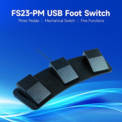 Interruptor de pie USB HUIOP FS23-PM pedal triple mecánico para control de juegos 3