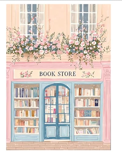 Image of HASTHIP 5D Diamond Painting Kit for Adults 40x30cm, Pre-Printed Bookstore Scene Diamond Art Kit with Full Drill Rhinestones & Tools, DIY Crystal Art Craft Kit for Home Wall Decor & Gift