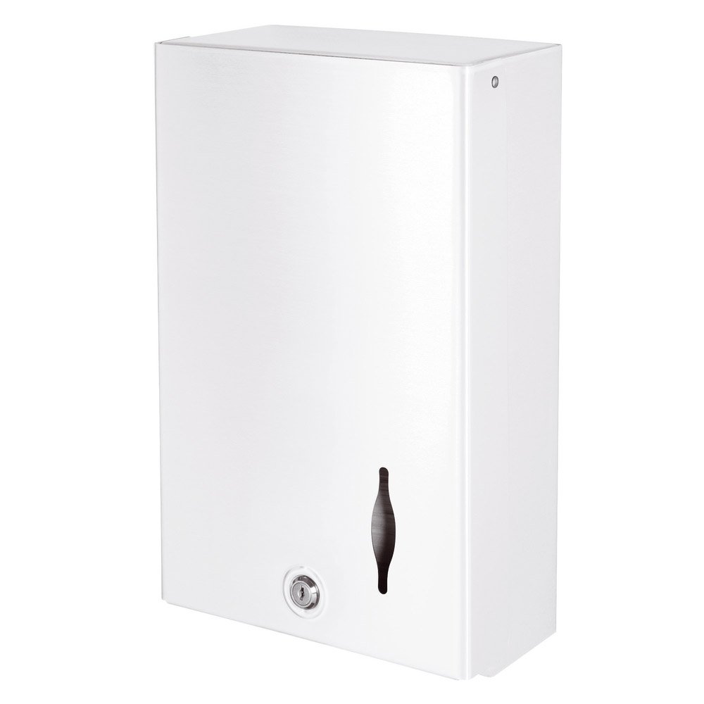 JVD Distributeur Essuie-Mains Pliés INOX Blanc Professionnel - Blanc - Dimensions 34.8H x 28L x 10.2P