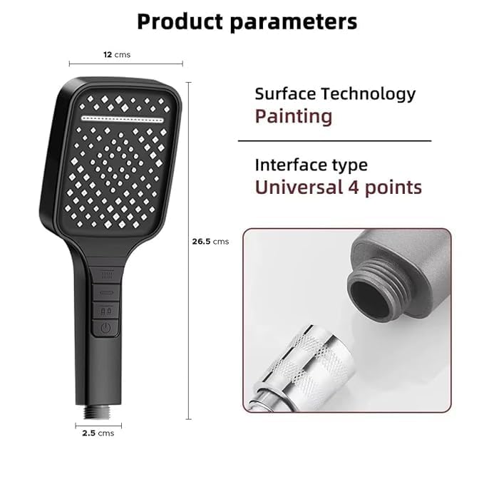 JAMBUVANTI 1Pack, Shower Head, High Pressure Shower with 3 Spray Modes, Powerful Shower Head Only, Universal Water Saving Large Head. (3 Spray Modes) 1