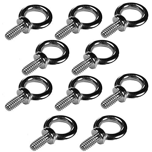 M8 Lifting Eye Bolts Made from Marine Grade A4 Stainless Steel 316 (Pack of 10)