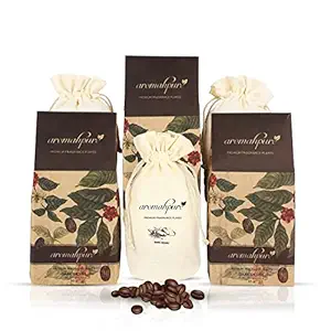 Aromahpure Premium Car Perfume Fragrance Flakes -Dark Desire,`Coffee, Chocolate' Luxury Car Air Freshener made Organically with Essential Oil, Grains, and Flakes -50Gms, Smoke free your car for 30days (Pack of 3)