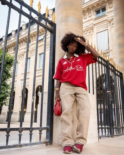 Aelfric Eden Mens Vintage Letter Polo Tee Oversized Button Collar Graphic Patchwork T Shirt Short Sleeve Summer Tops4