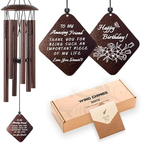 Doopeer Birthday Gifts for Women Men, Unique Birthday Gift Ideas for Her, Friends, Coworkers, Colleague, 32" Bronze Wind Chimes