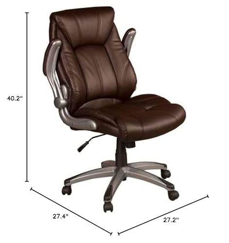 Norwood Commercial Furniture Executive Chair With Flip-Up Arms, Brown, Nor-Oug1041Br-So #TOP4