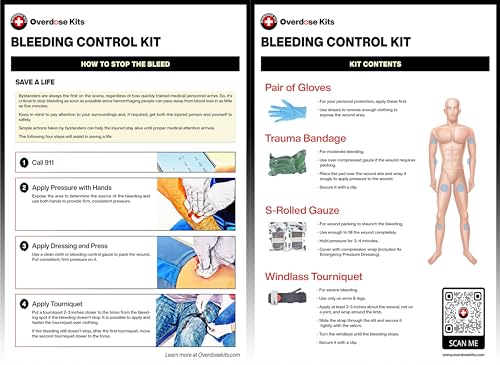 Image of Bleeding Control Kit + Emergency Wall Mount Cabinet | Optional Lock & Alarm Feature Included (Black)