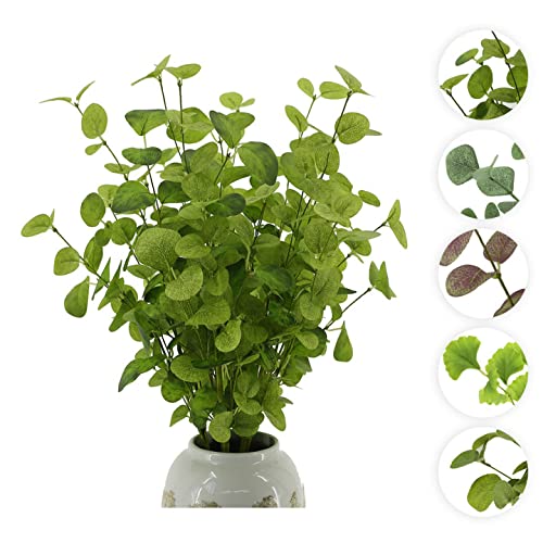 YNYLCHMX 6 PCS Long Eucalyptus Leaves Stems Artificial Greenery Leaf Branches for Wedding, Party, Floral Arrangements, Vase Bouquets,Home Decor, Crafts Wreaths, 27.5” Tall, Green