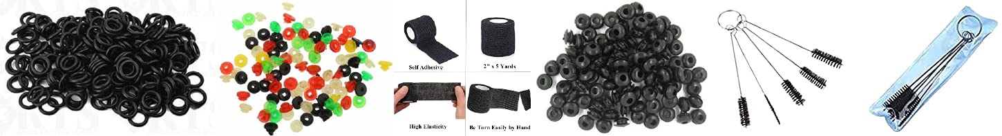 RUBBER NIPPLE(100) +O RING (100) +GROMMET(100)+CLEANING BRUSH(5) +MAGIC GRIP(2) COMBO OF 5 DIFFERENT PRODUCT (PACK OF 307 PCS)-image-20