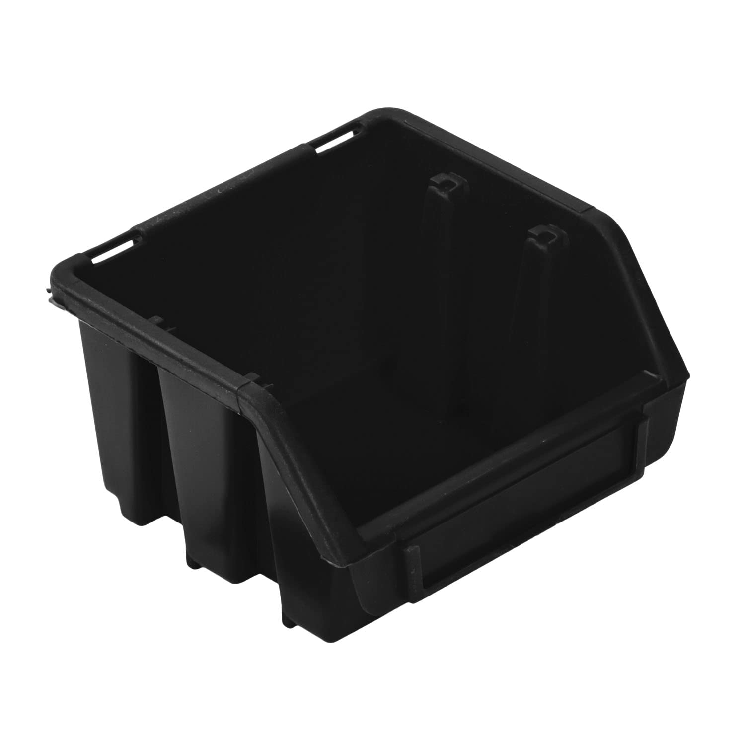 PAFEN Stapelboxen Set – 10x Stapelbox für Werkzeugwand 115 x 75 x 118 mm – Sichtbox Stapelkasten Stapelbox Lagerbox, Schwarz