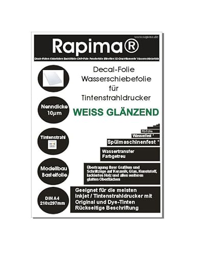 3x A4 WEIß Inkjet Tintenstrahl Wasserschiebefolie Decal Papier weiss Transfer Folie DIN A4 wasserabschiebefolie transferfolie transferpapier