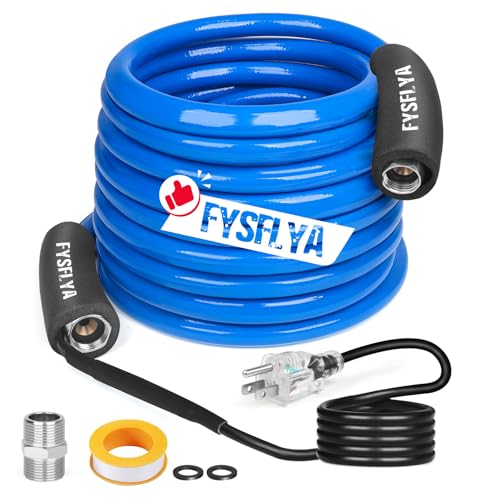 FYSFLYA 100FT Heated Water Hose for RV Heated Drinking Water Hose Low Temperature Resistant to -40F RV Accessories for Camper Outdoor Garden Livestock & Agriculture(100FT)