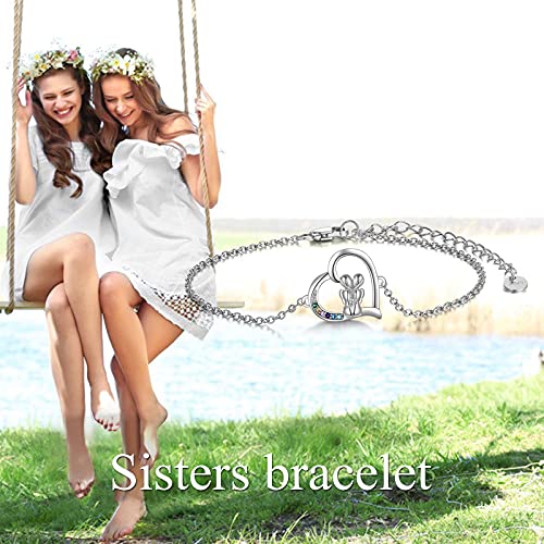 Image of YFN Sterling Silver Tree of Life Bracelet - Sister Bracelet Jewelry, Birthday Gift for Sisters