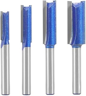 Professional Double Flute Straight Router Bits, 1/4 Shank Flush Trim Router Bit Set, Cutting Diameter Respectively 1/2”,1/4”, 3/8”,5/16”