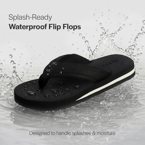 Image of FAUSTO Men Summer Flip Flops with Arch Support | Lightweight EVA Cushioned Ortho Slippers | Anti-Skid Sole | Water Resistant, Travel Friendly, Daily Wear, Indoor Home Use