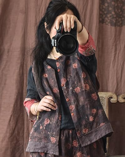 LZJN Vintage Chinese Retro Summer Sleeveless Vest Lightweight Fashion Casual Vacation Tops with Buttons3