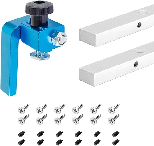 POWERTEC 71891 Juego de tope abatible y barra de inglete  Tope abatible de 3 pulgadas con 2 barras de inglete de 18 pulgadas para cualquier ranura