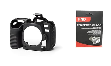 SUPERNIC Silicone Protective Camera Case Cover Copmatible with D7500 Black Silicone Cover with Protector