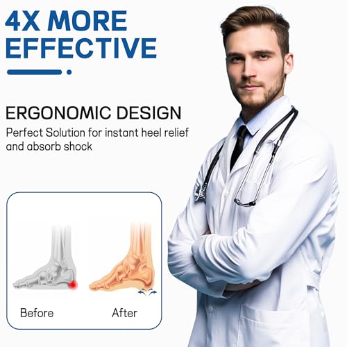 Image of 2Pairs Plantar Fasciitis Heel Cups Inserts,Shock Absorption Orthotic Inserts fo