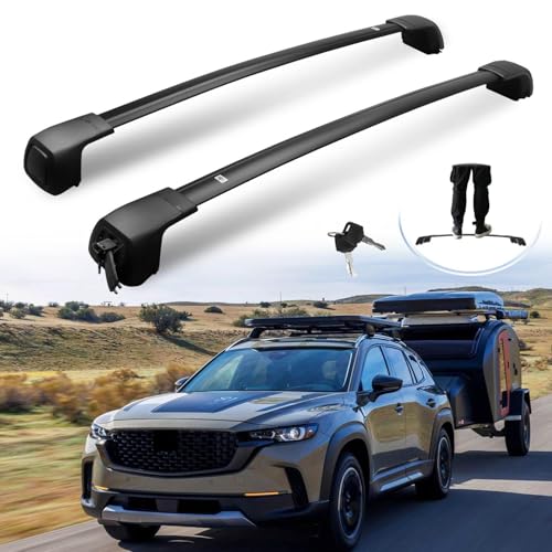 SNIXWOO Lockable Roof Racks for Mazda CX50 Including Hybrid Hidden Anti-Theft Cross Bars | Fits Multiple Kayaks or a Mix of Kayaks and Bikes | 2023-2026