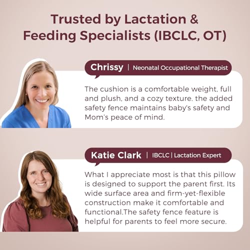 momcozy original nursing pillow for breastfeeding-pioneering safety fence- wider feeding pillows for more support for mom amp baby- easier nursing amp hand free- fit for all removable cotton cover