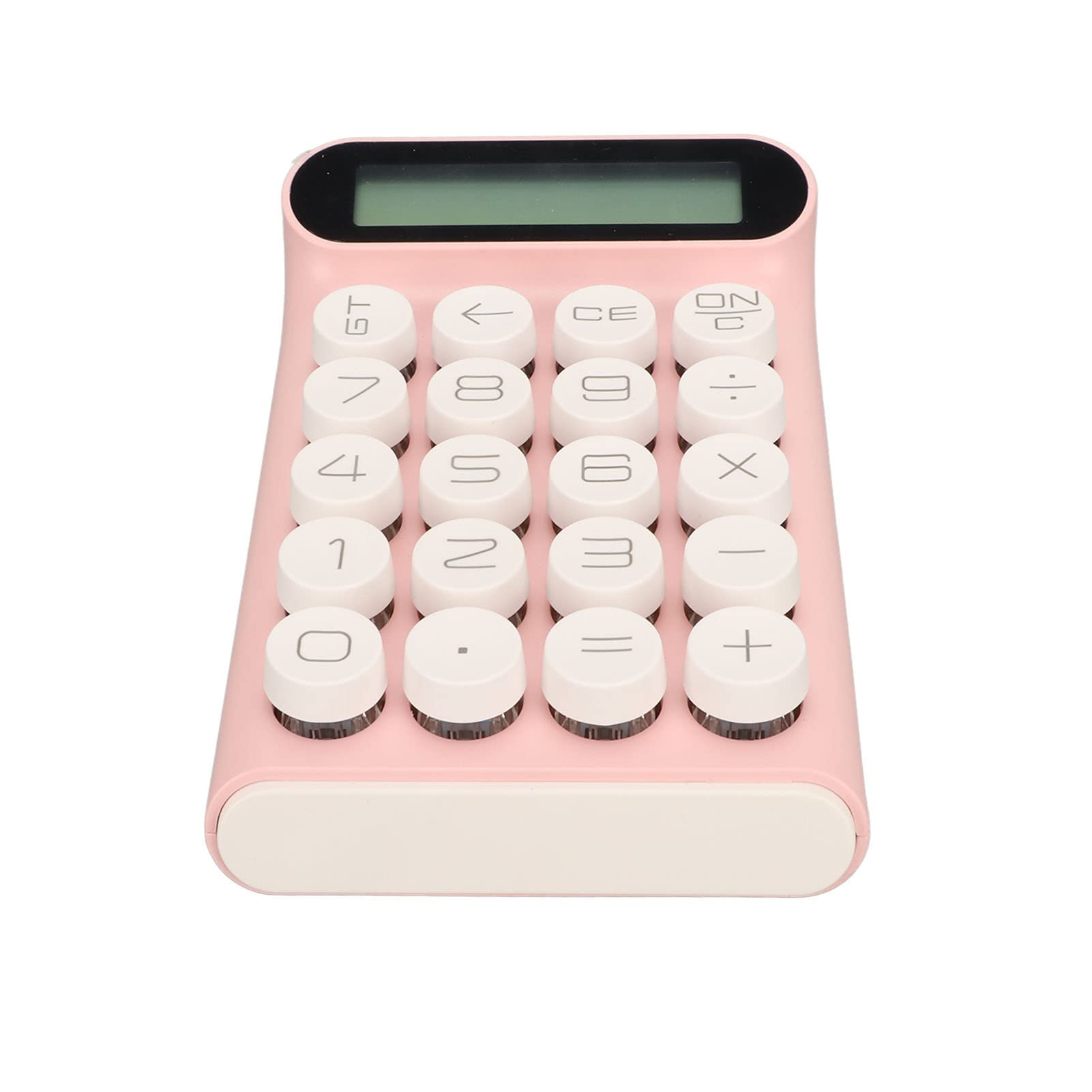 Calcolatrice Meccanica Con Display LCD 10 Cifre - Tasti Blu Retro, Design Ergonomico, Risparmio Energetico, Colore Rosa
