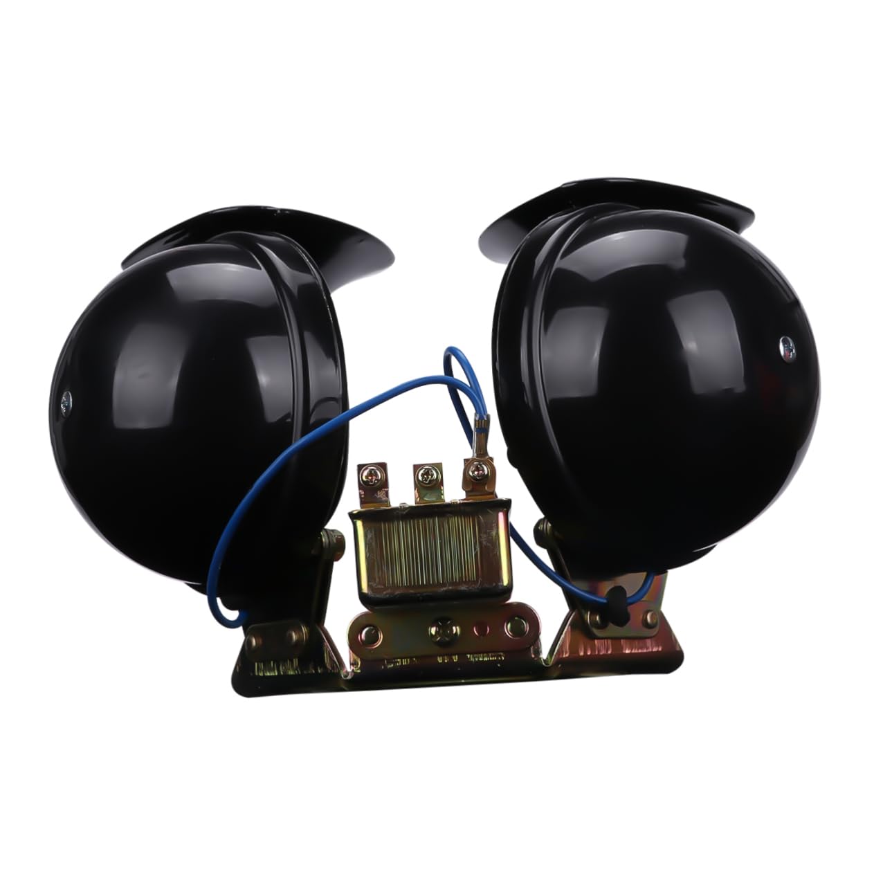 Cabilock Bocina 12v de Coche Tipo Caracol, 2 Piezas, Doble Tono, Negra, de Cobre, para Coche y Camión, Gran Potencia Sonora