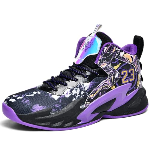 Kmrlofiy Zapatillas de Baloncesto Hombre Antideslizantes Zapatos de Baloncesto Unisex Ligeras Transpirables Masculinos Aire Libre Deportivas Zapatillas Correr Gimnasio (Sneaker-21, 37EU)