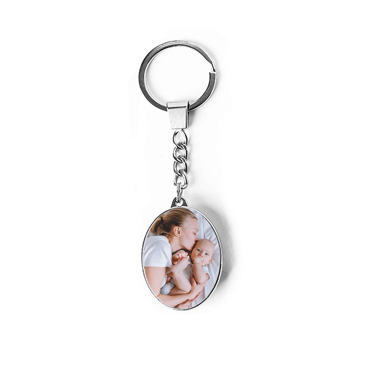 Styletify Custom Photo Keychain,Crystal Keychain Set Personalized Keyrings Double-Sided Customized Keychain with Picture Ellipse