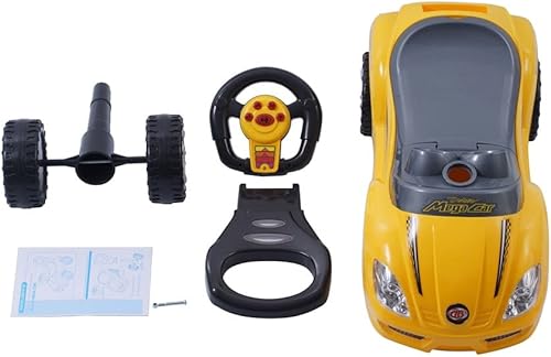 Miniatura 8 de Freddo Toys Deluxe Push 3 en 1 - Cochecito y auto para niños, bocina musical, fácil almacenamiento y transporte debajo del asiento, volante para