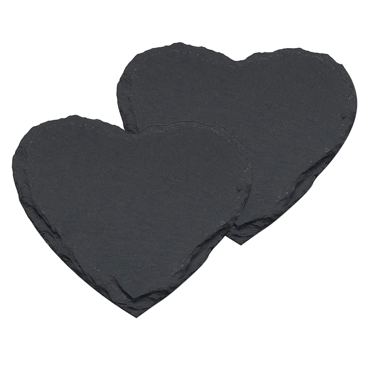 2 Pezzi Piatti Piani a Forma di Cuore in Ardesia Nera per Servire Insalata e Antipasti Piatti da Portata Multifunzionali Design Rustico e Chic per Ristoranti Western