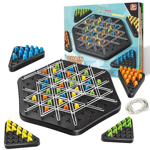 Dreieck Spiel Mit Gummi,Ketten Dreieck Schachspiel,Spiel mit Gummibändern Dreieck,Geometrisches Schachspiel,Dreieck Brettspiel,Chain Triangle Chess,Brain Games Triangle