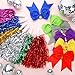 Knitgrip 36 Pcs 10 Inch Multicolor Cheerleading Pom Poms Bulk and 7 Inch Large Cheerleading Hair Bow for Girl Cheer Pompoms Accessories for Sport Events Dance Party Basketball Football Team
