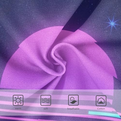 Retro Neon Purple Gradient Sun Toddler Girl Undies, Girls' Cotton Brief Underwear, 2T–8 Years3